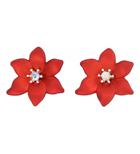 Periwinkle Poinsettia Iridescent Center Earrings