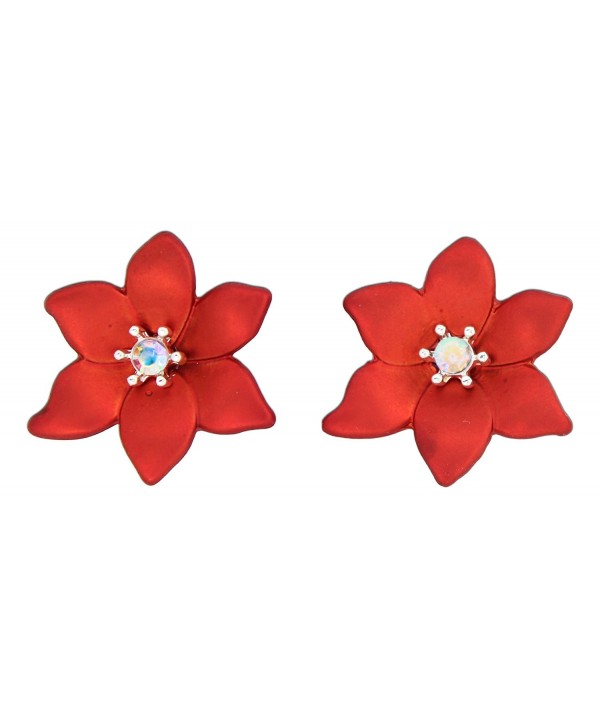 Periwinkle Poinsettia Iridescent Center Earrings