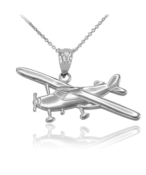 Polished Sterling Airplane Aircraft Necklace