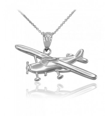 Polished Sterling Airplane Aircraft Necklace
