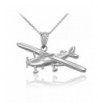 Polished Sterling Airplane Aircraft Necklace