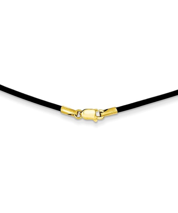 1 6mm Black Leather Necklace Inches