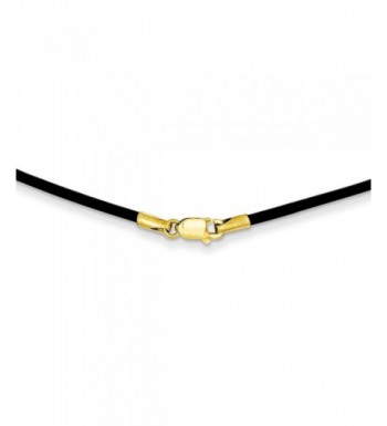 1 6mm Black Leather Necklace Inches