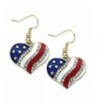 American Patriotic Earrings Jewelry Gold tone