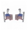 Patriotic Jewelry American Rhinestone Earrings