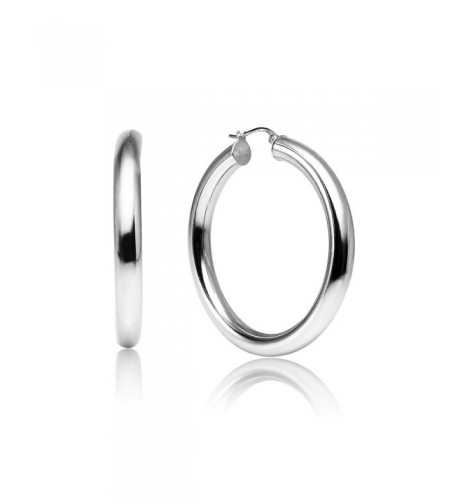Sterling Polished Round Tube Click Top Earrings