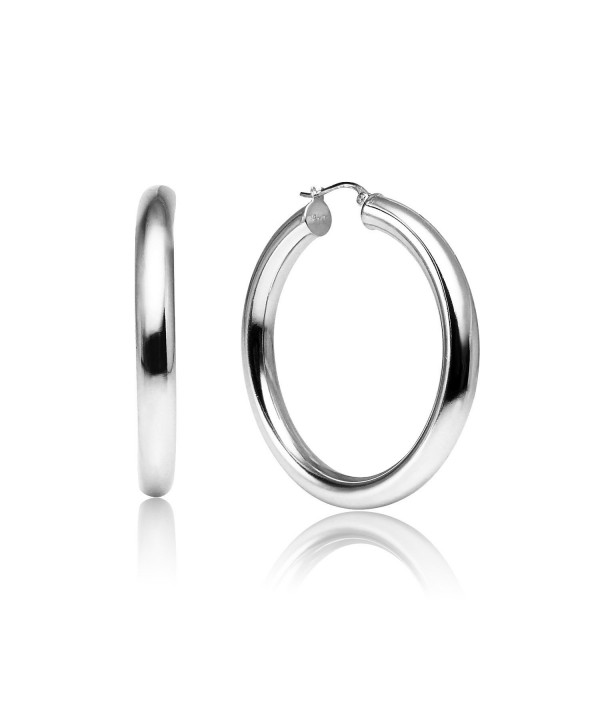 Sterling Polished Round Tube Click Top Earrings