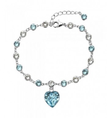 EleQueen Sterling Bracelet Aquamarine Swarovski