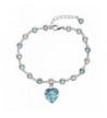 EleQueen Sterling Bracelet Aquamarine Swarovski