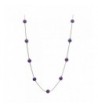 Amethyst Station Sterling Italian Necklace