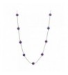 Amethyst Station Sterling Italian Necklace