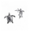 Textured Swimming Turtles Sterling Earrings