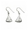 Sterling Silver Sailboat French Earrings