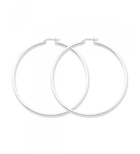 Sterling Silver Rhodium Plated 2 50mm Earrings