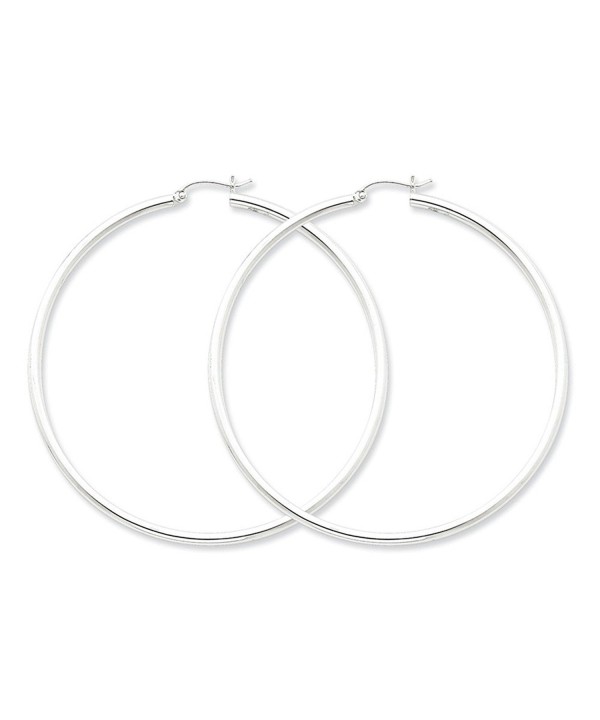 Sterling Silver Rhodium Plated 2 50mm Earrings