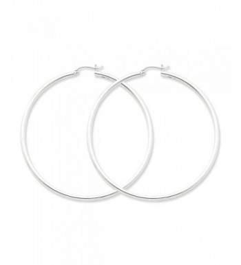 Sterling Silver Rhodium Plated 2 50mm Earrings