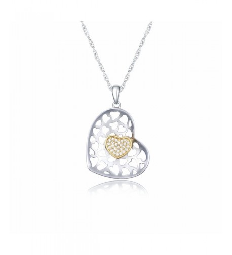 Pendant Necklace Mothers Rhodium Zirconia