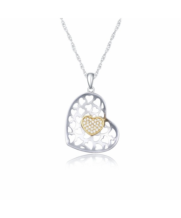 Pendant Necklace Mothers Rhodium Zirconia