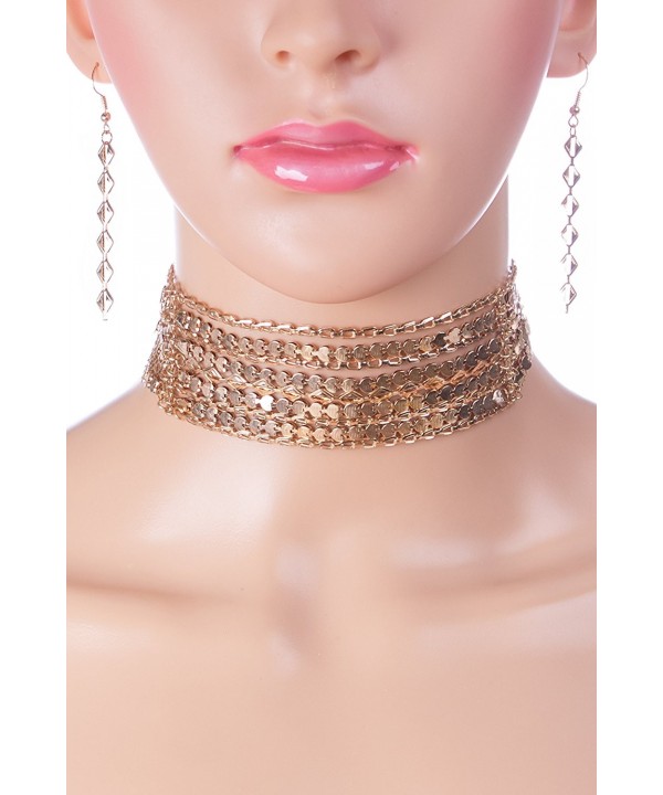 Kaylee Multi Chain Choker Necklace Earings
