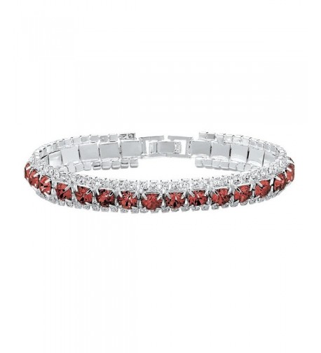 Simulated Birthstone Accent Silvertone Bracelet