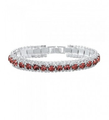 Simulated Birthstone Accent Silvertone Bracelet