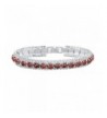 Simulated Birthstone Accent Silvertone Bracelet