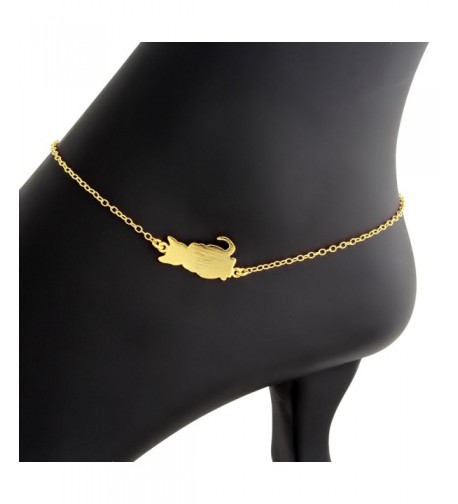 Kitty Charm Pendant Anklet gold plated silver