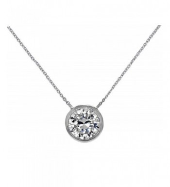 Solitaire Pendant Necklace Sterling Silver