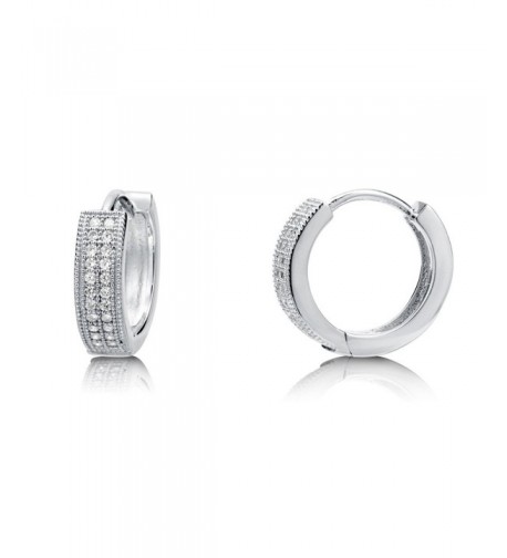 BERRICLE Rhodium Sterling Zirconia Earrings