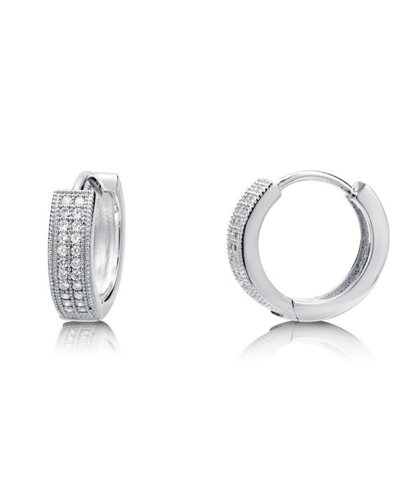 BERRICLE Rhodium Sterling Zirconia Earrings