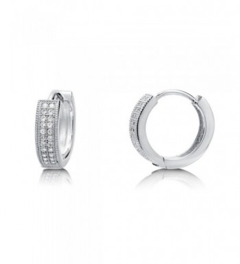 BERRICLE Rhodium Sterling Zirconia Earrings