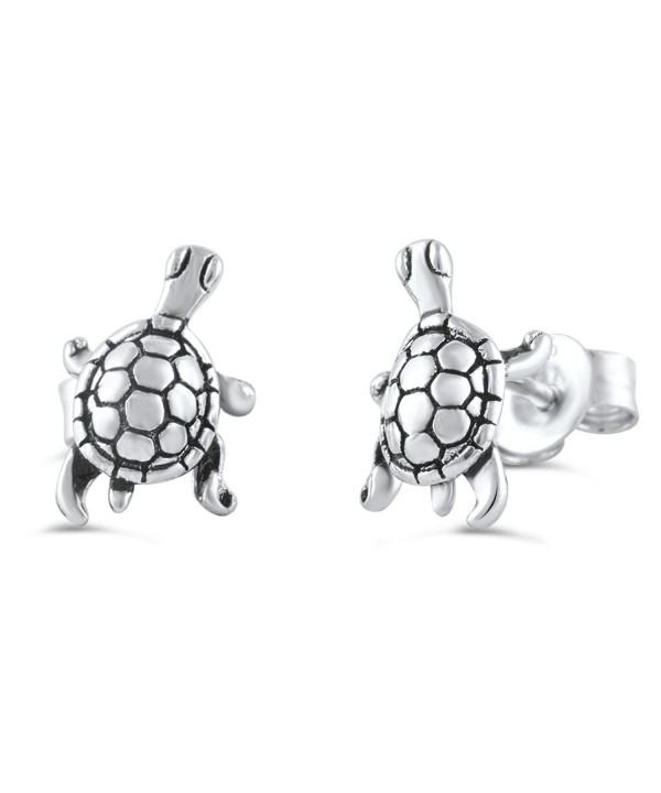 Sterling Silver Small Turtle Earrings