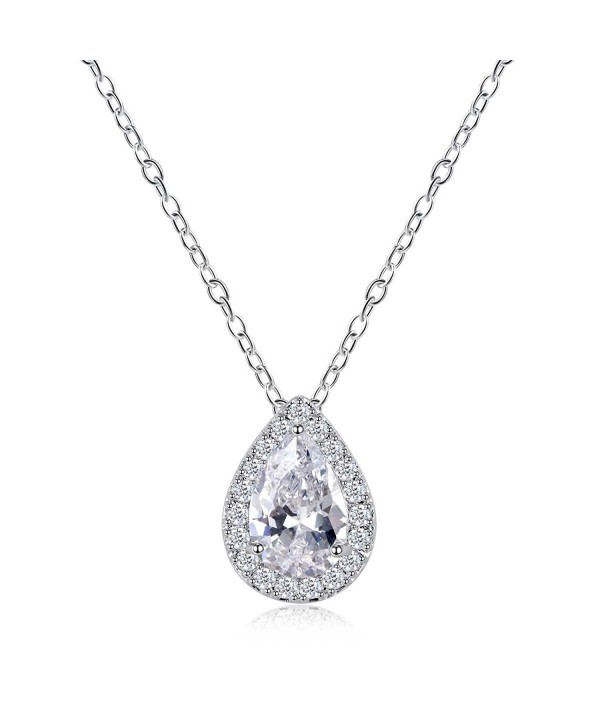 Odette Micro Pave Pear Shaped Solitaire Necklace