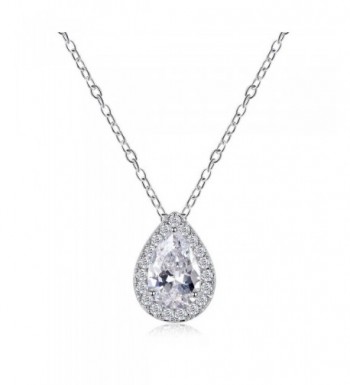 Odette Micro Pave Pear Shaped Solitaire Necklace