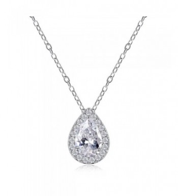 Odette Micro Pave Pear Shaped Solitaire Necklace