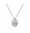 Odette Micro Pave Pear Shaped Solitaire Necklace