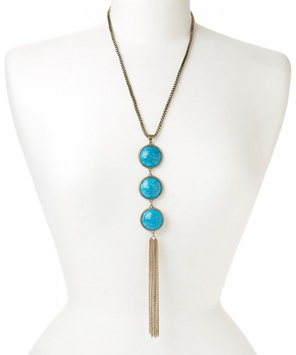 Lux Accessories Synthetic Turquoise Necklace