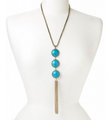 Lux Accessories Synthetic Turquoise Necklace