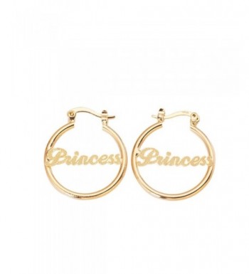 Gold Earrings Alphabet Nameplate Princess