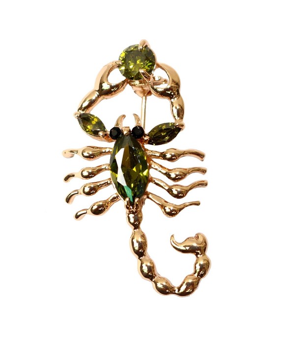 18k Gold Plated Copper Green Cubic Zirconia Zircon Scorpion Az7065b ...