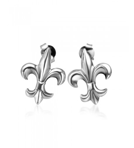 Sterling Silver Fleur Symbol Earrings