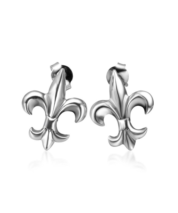 Sterling Silver Fleur Symbol Earrings