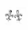 Sterling Silver Fleur Symbol Earrings