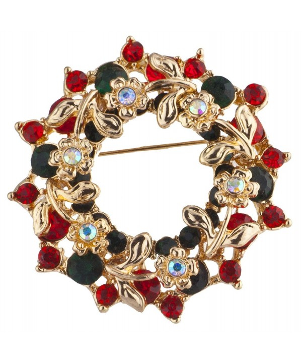 Lux Accessories Goldtone Crystal Christmas