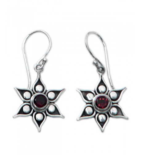 NOVICA Sterling Earrings Accents Poinsettias