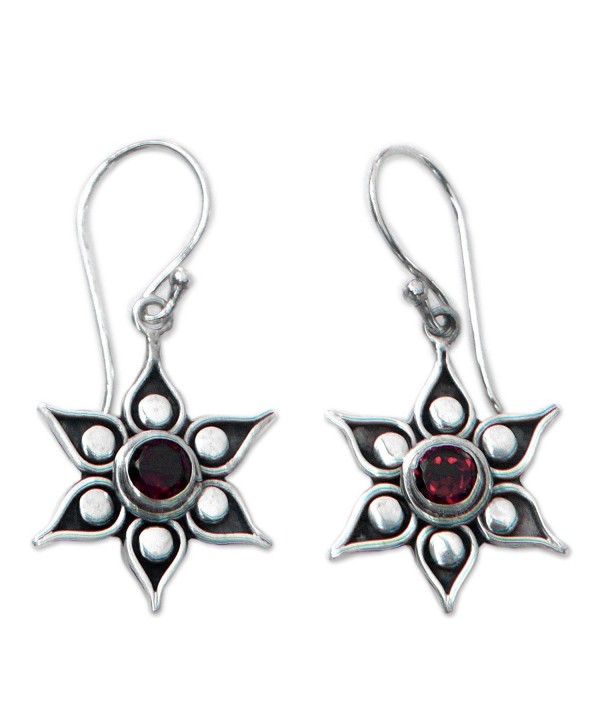 NOVICA Sterling Earrings Accents Poinsettias