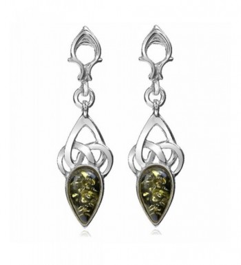 Green Sterling Silver Celtic Earrings