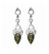Green Sterling Silver Celtic Earrings