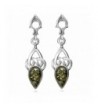 Green Sterling Silver Celtic Earrings