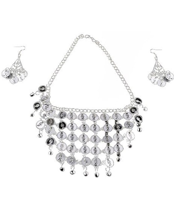 Swrose Jewelry Necklace Earrings Silver